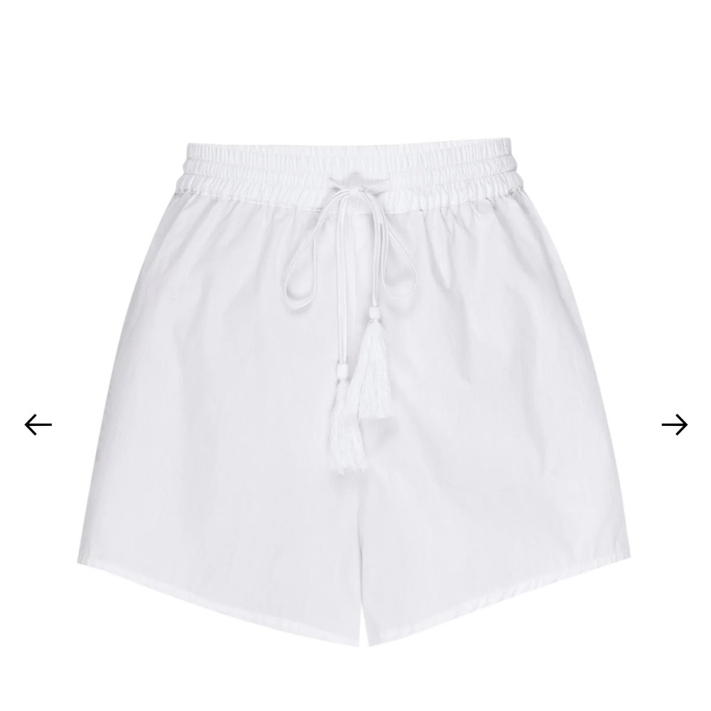 monday swimwear la jolla white cotton bikini cover up shorts size (P) XS NEW - Picture 10 of 11